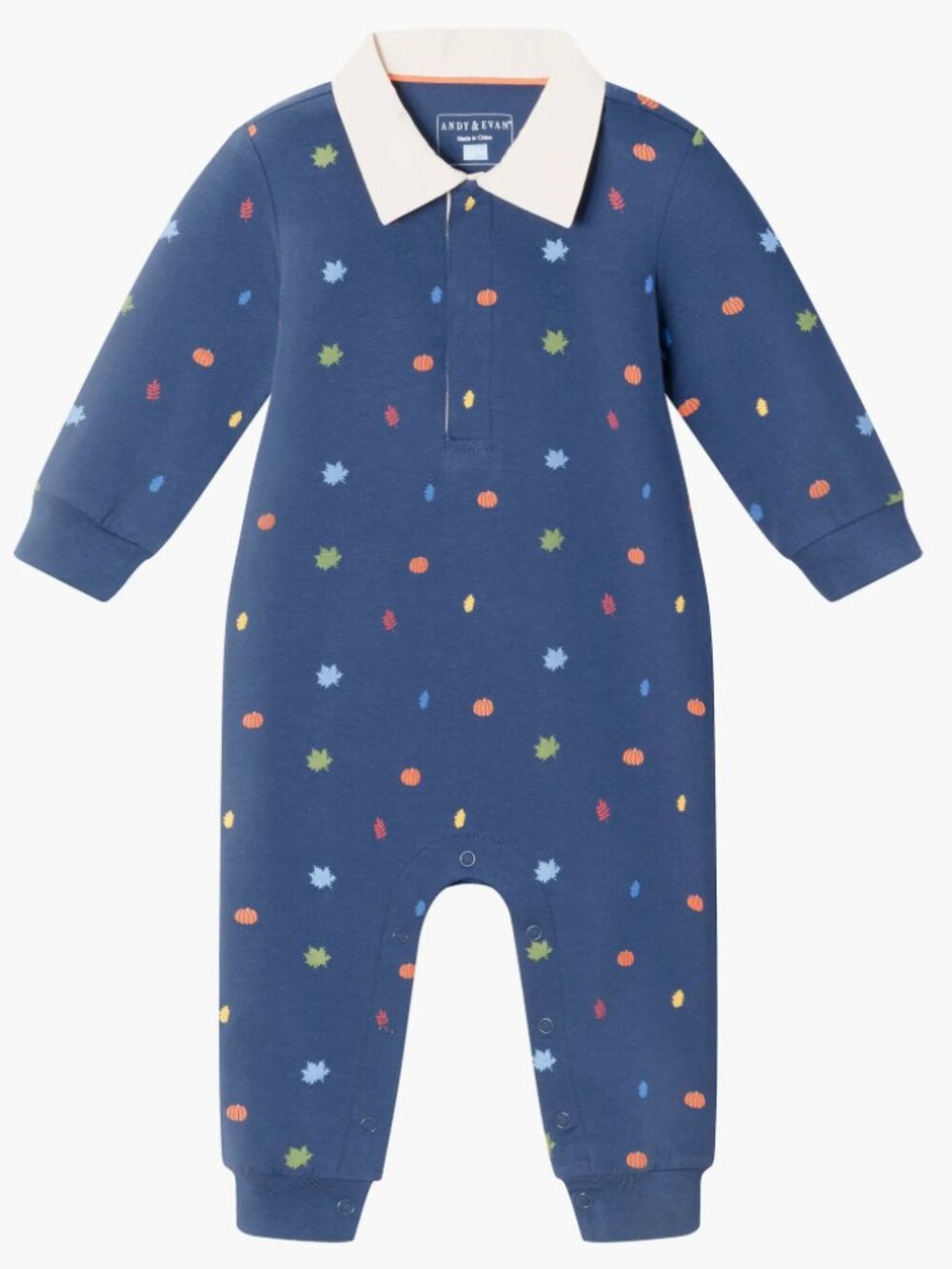 Andy & Evan - L/S Fall Themed Rugby Romper